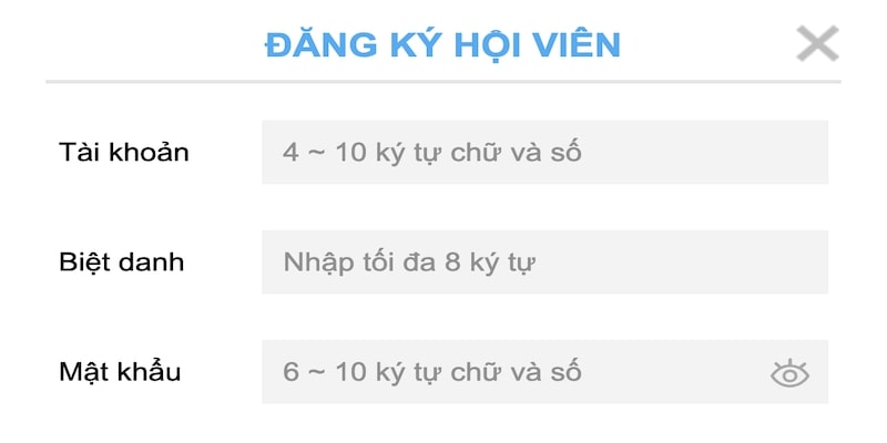 Điền thông tin vào form mẫu đăng ký Kubet11